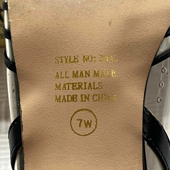 Size  7 Wide Annie Black & Clear High Heels with Silver Sole - Picture 10 of 10